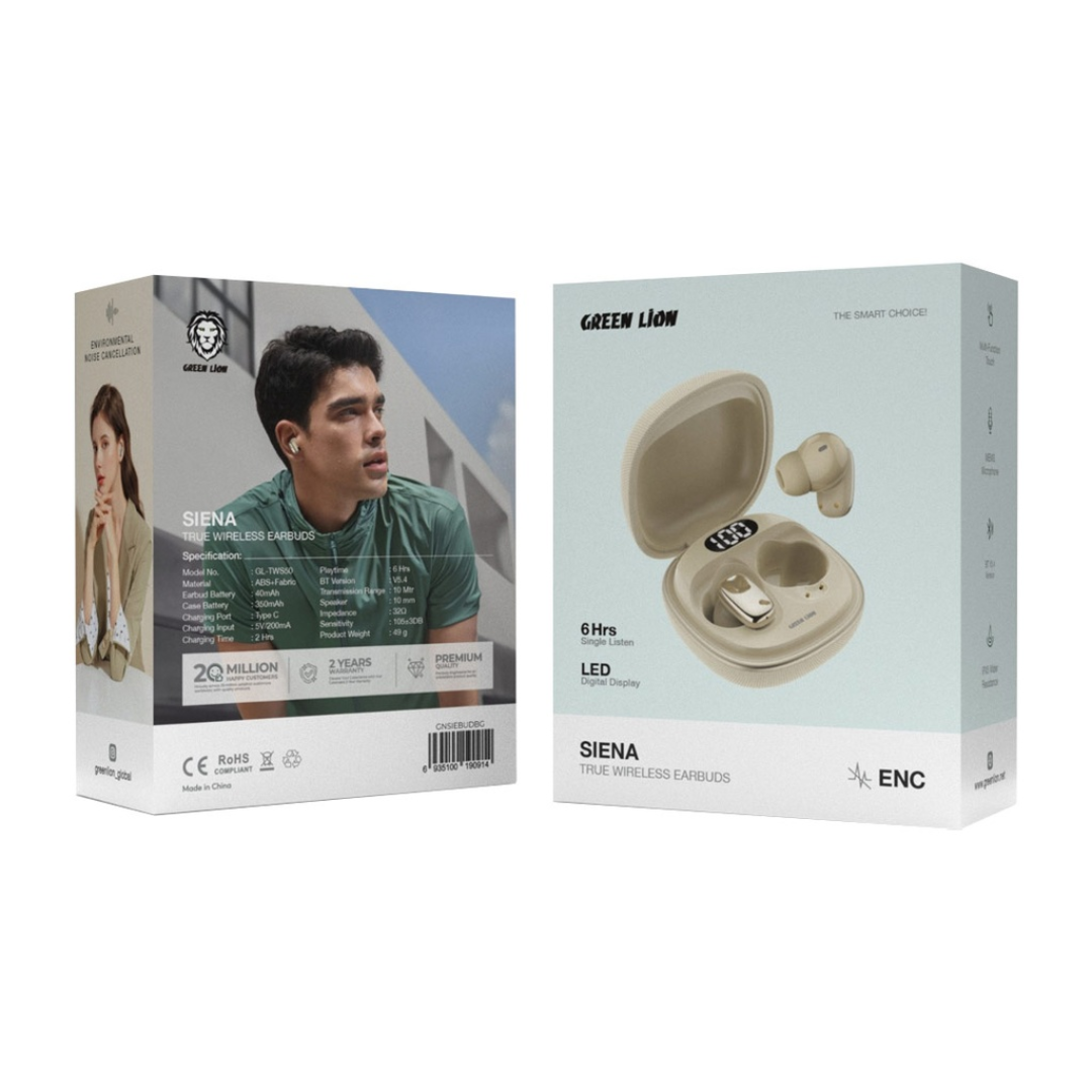 Green Lion Siena True Wireless Earbuds | Beige