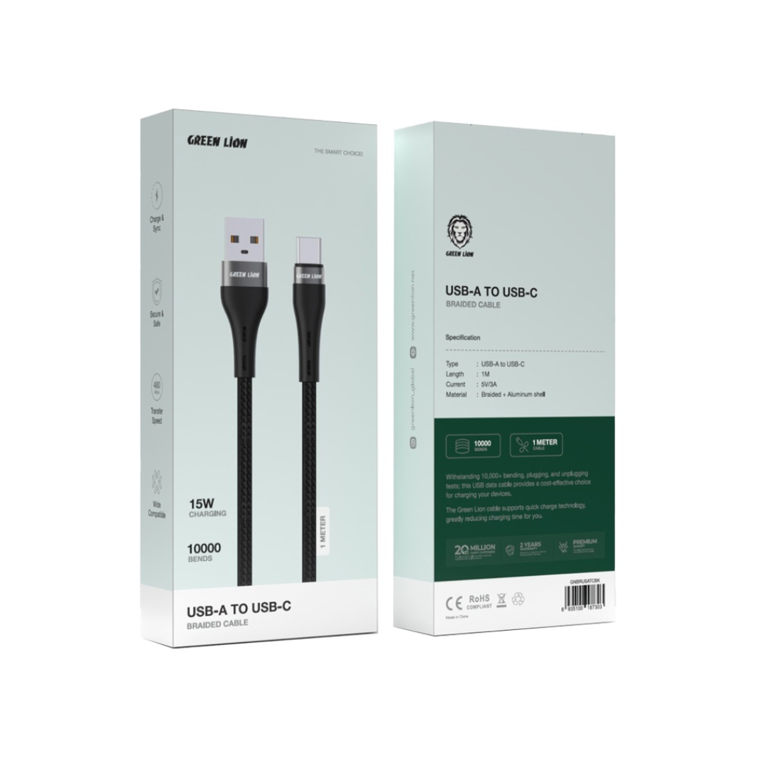 Green Lion USB-A to USB-C Braided Cable