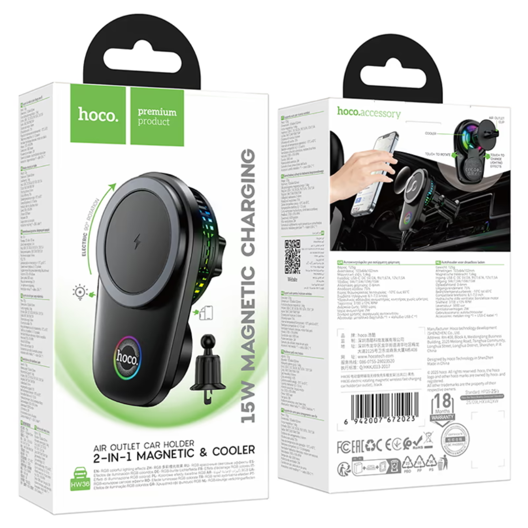 Hoco Car wireless charger “HW36” for air outlet