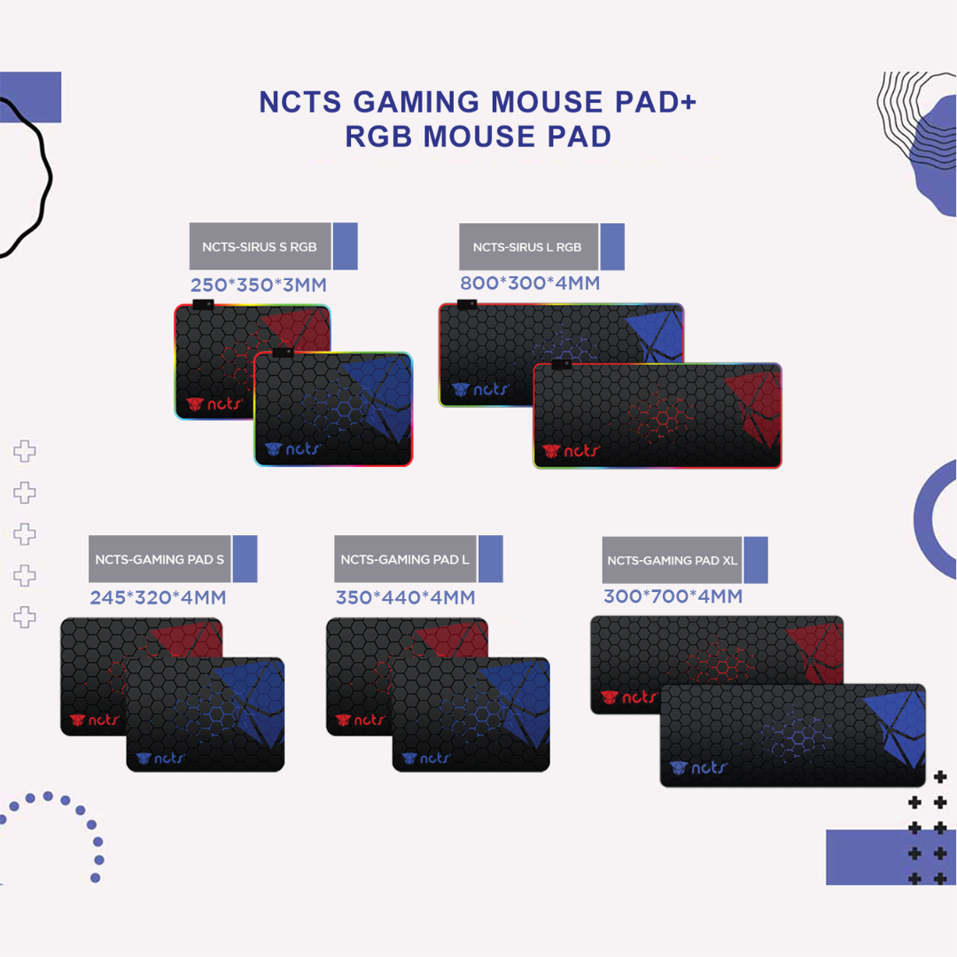 NCTS GAMING MOUSE PAD LARGE - Size: 350*440*4mm | Red