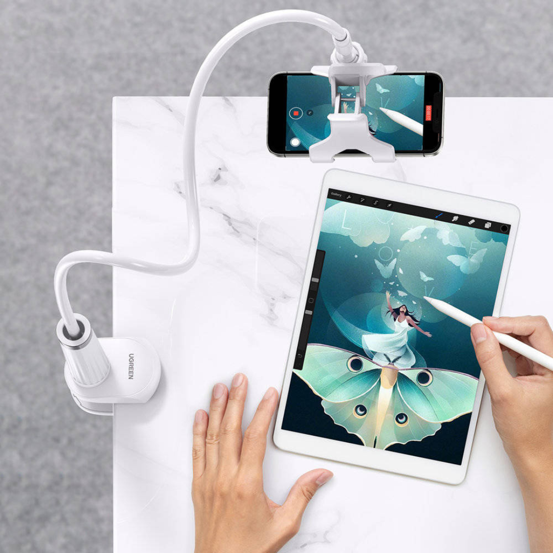 UGREEN LP113 Phone Holder With Flexible Long Arm | White