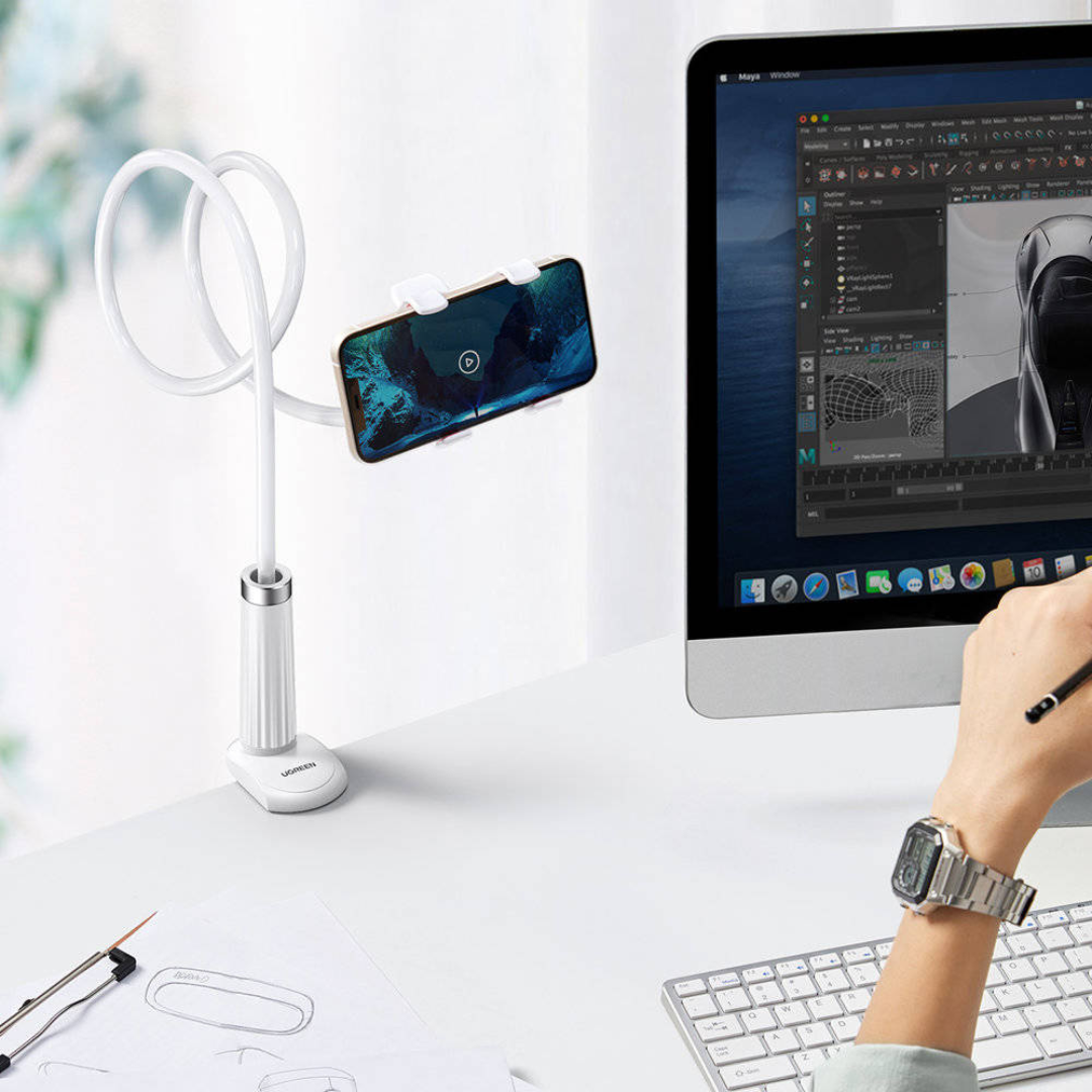 UGREEN LP113 Phone Holder With Flexible Long Arm | White