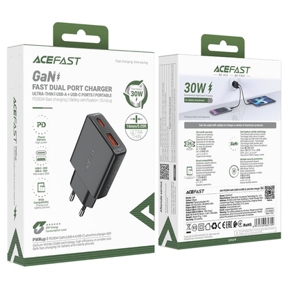 ACEFAST Fast Charge Wall Charger A69 PD30W GaN (1xUSB-C + 1xUSB-A) EU