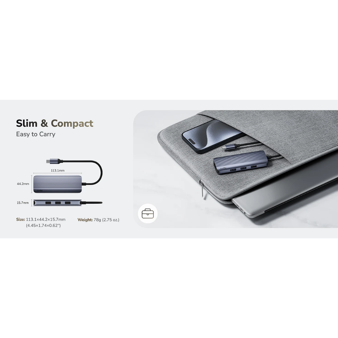 Cudy 6-In-1 USB-C Hub with Gigabit Ethernet Port - UH606 1.0