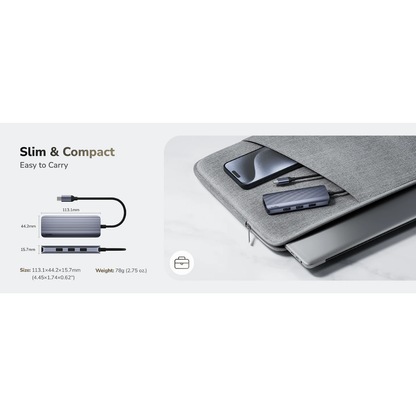 Cudy 6-In-1 USB-C Hub with Gigabit Ethernet Port - UH606 1.0
