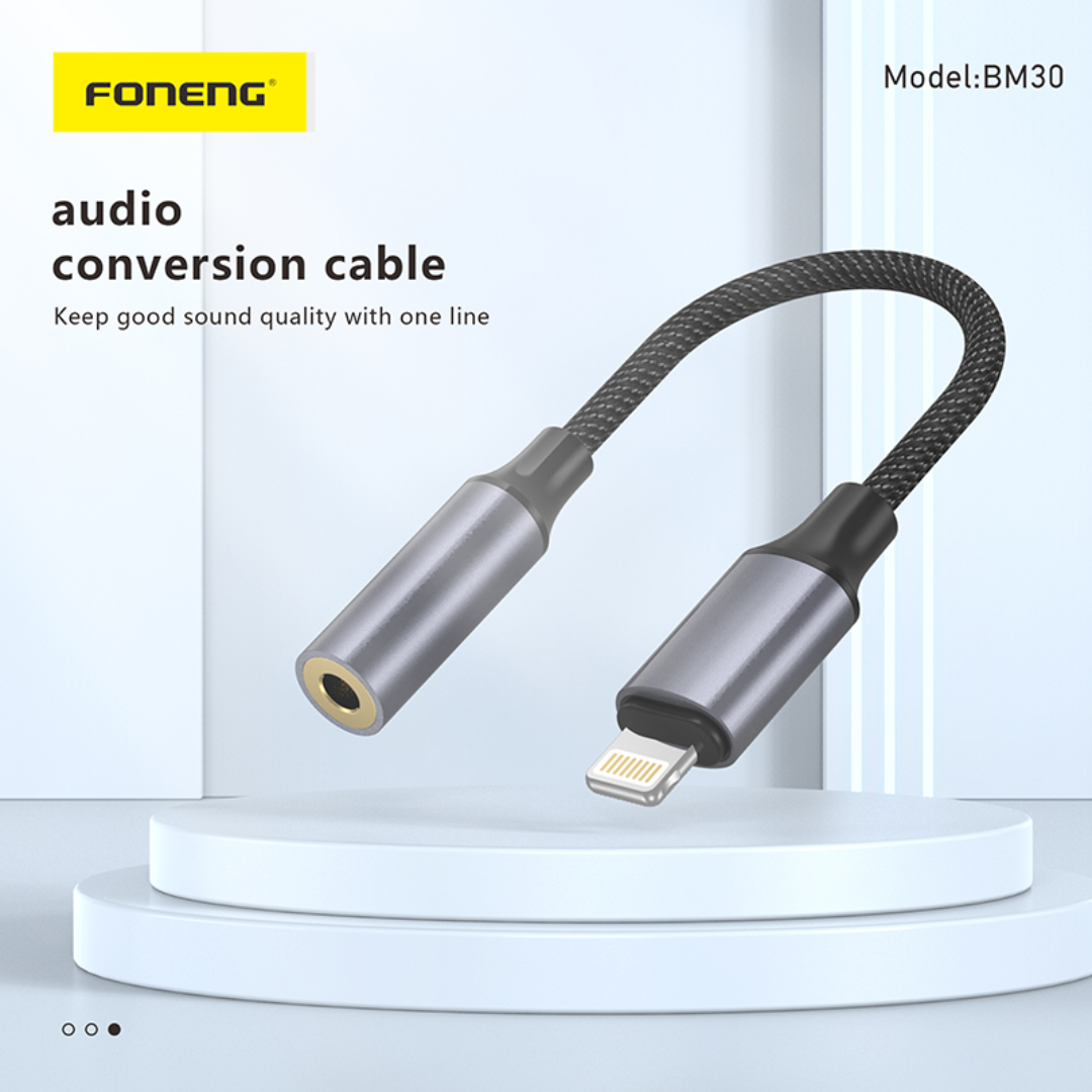 Foneng BM30 Metal Audio Cable (Female 3.5mm to Lightning)