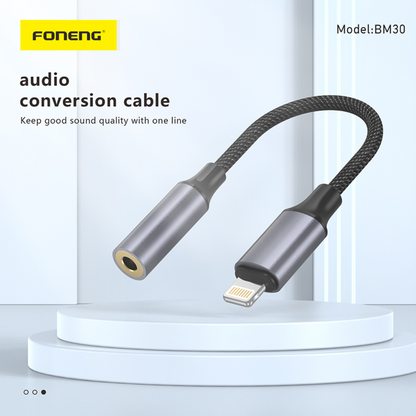Foneng BM30 Metal Audio Cable (Female 3.5mm to Lightning)