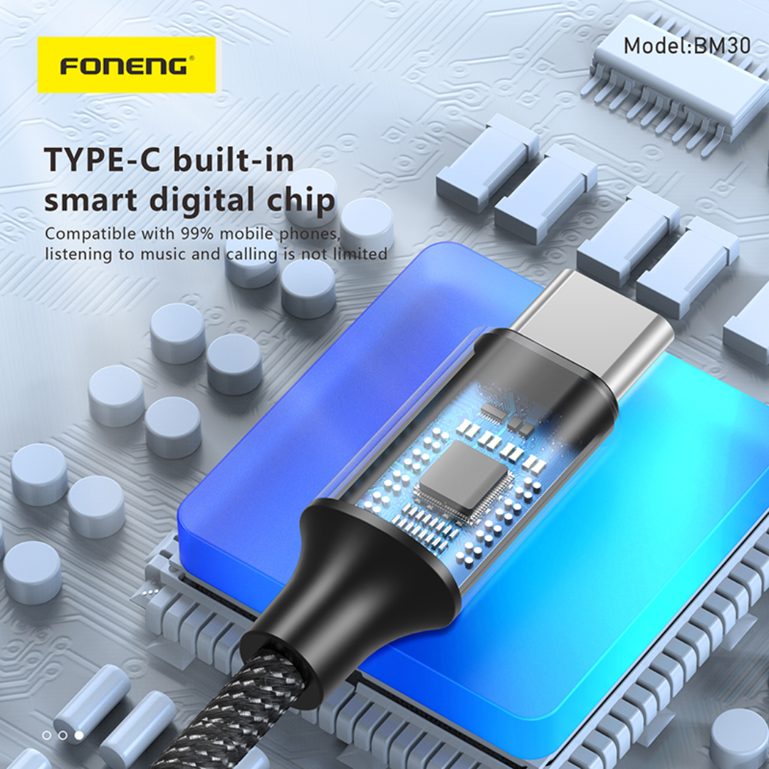 Foneng BM30 Metal Audio Cable (Female 3.5mm to Type-C)