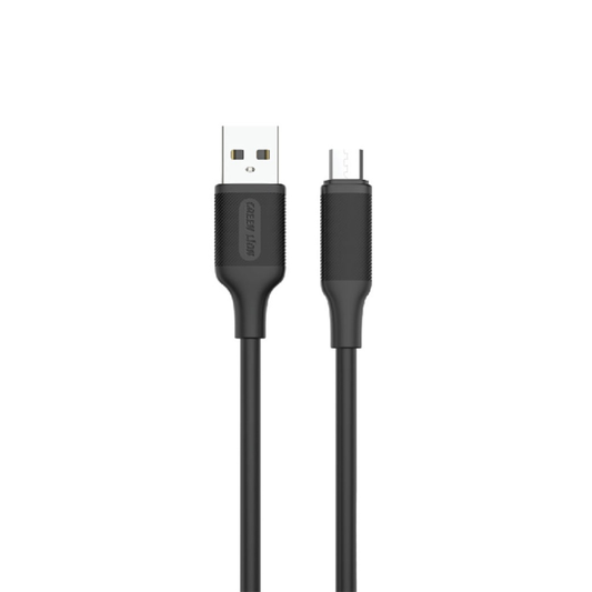 Green Lion USB-A to USB-C PVC Cable 1M 2.4A | Black