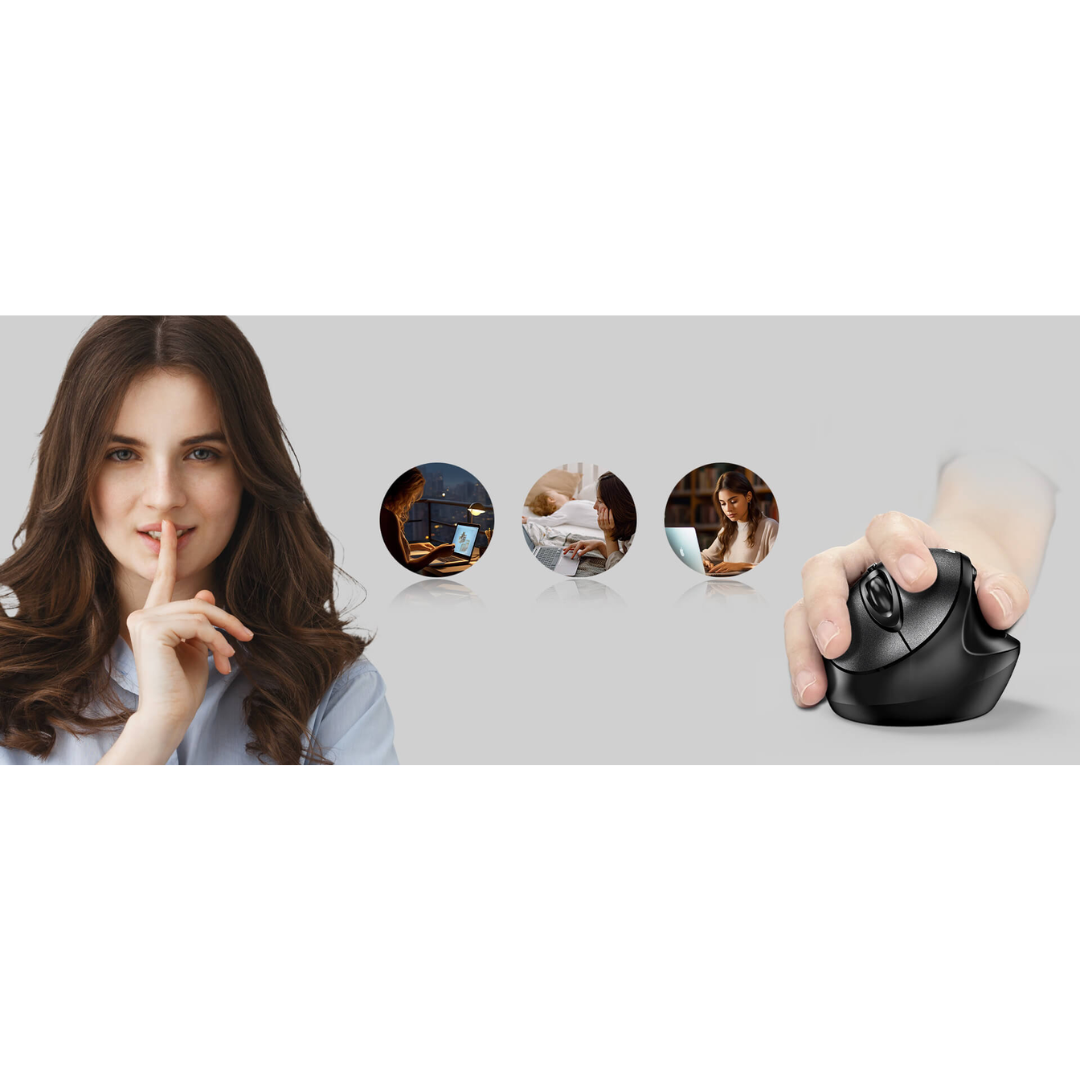 Genius Wireless Vertical Ergonomic Silent Mouse - Ergo 8300S | Black