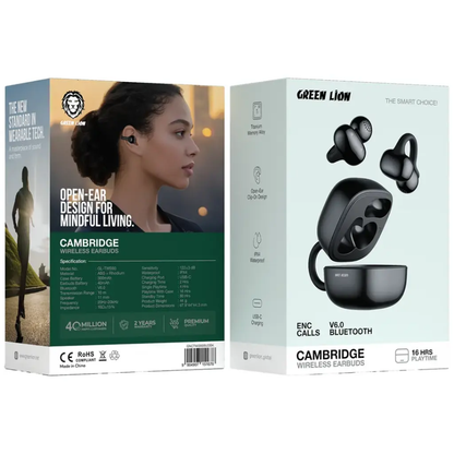 Green Lion Cambridge Wireless Earbuds | Black
