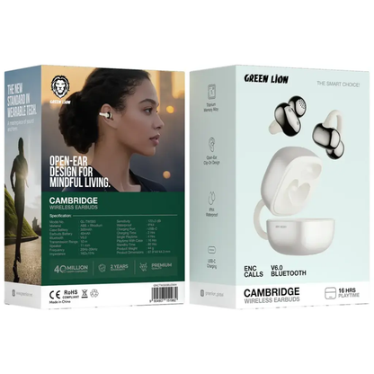 Green Lion Cambridge Wireless Earbuds | White