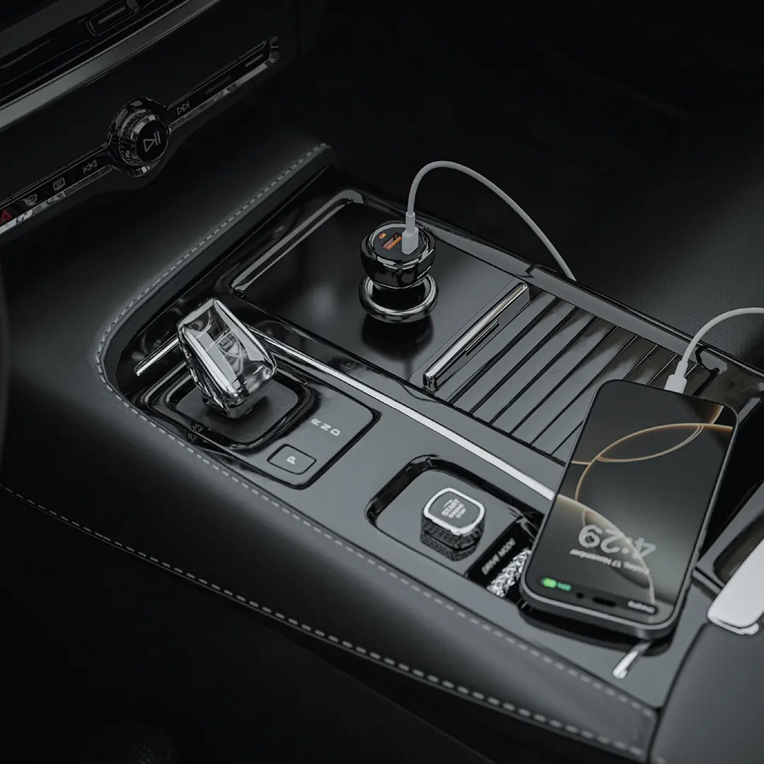 Green Lion Dual Port Car Charger 50W (with C to C Cable)