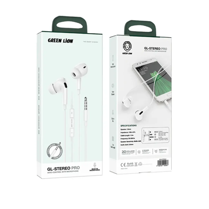 Green Lion GL-Stereo Pro Wire Control With Microphone | White