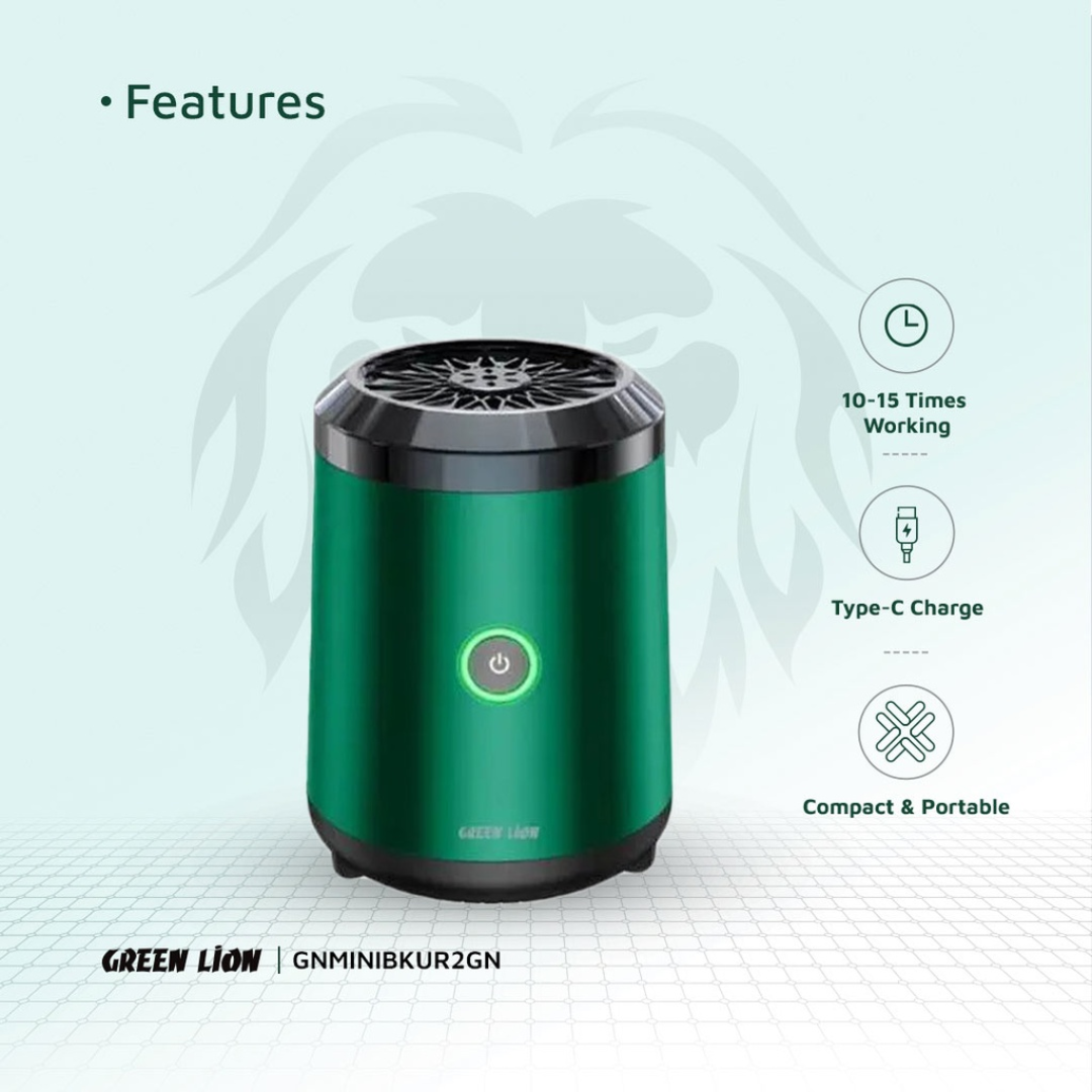 Green Lion Mini Bakhour Lite Incense Burner | Green