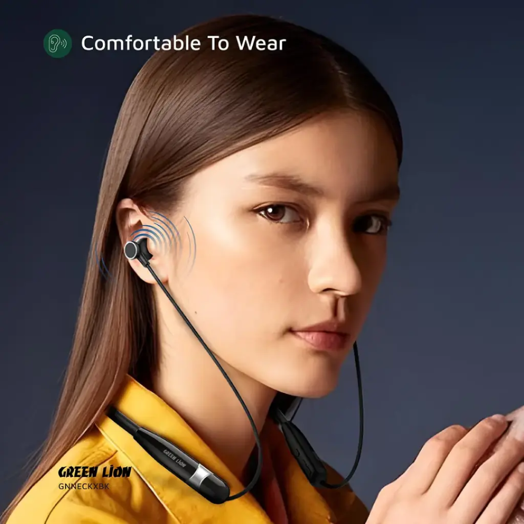 Green Lion Neck X Wireless Neckband | Black