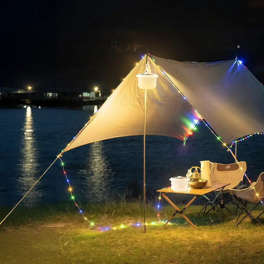 Green Lion Solar LED Lumex Camping Light & Built-In String Light
