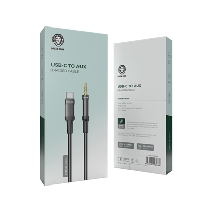 Green Lion USB-C to AUX Braided Cable 1M