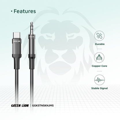 Green Lion USB-C to AUX Braided Cable 1M