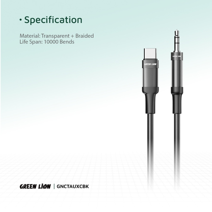 Green Lion USB-C to AUX Braided Cable 1M