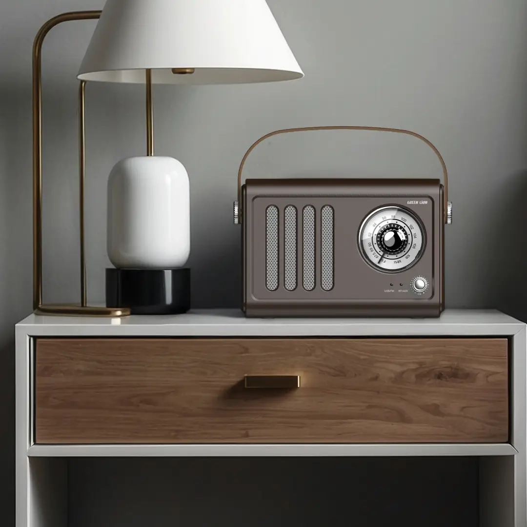 Green Lion Vintage Radio Speaker | Brown