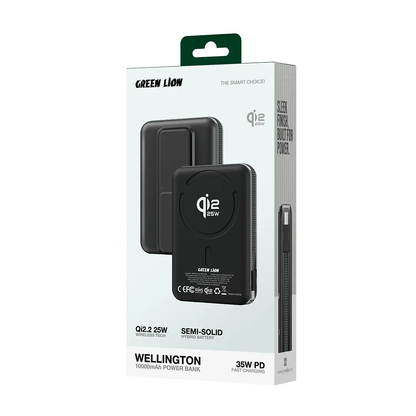Green Lion Wellington 10000mAh Power Bank | Black