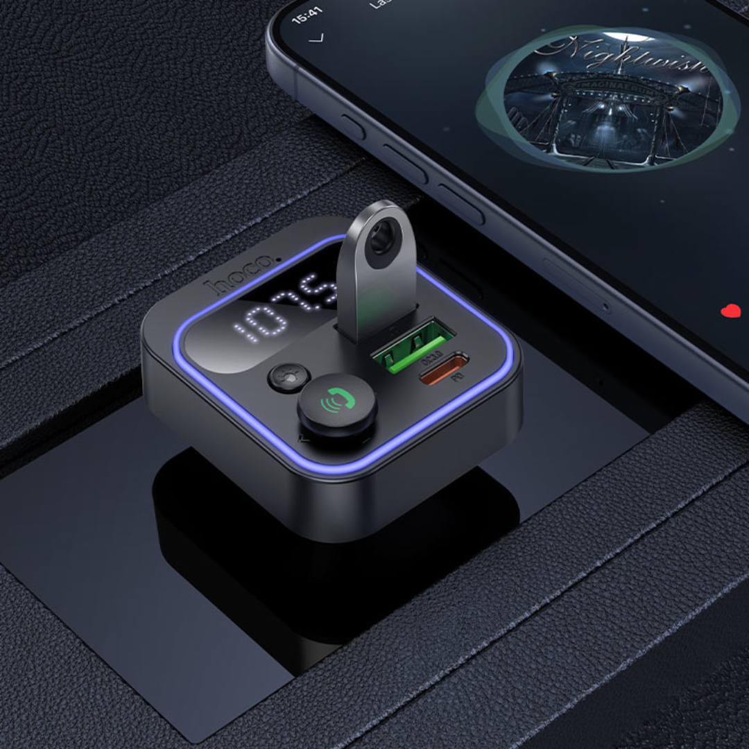 Hoco Car charger “E85 Tiger” PD20W QC3.0 with wireless FM transmitter