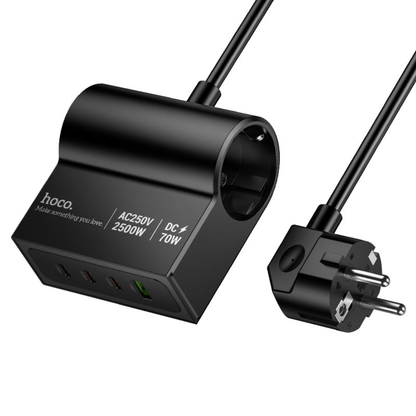 Hoco Power strip “AC34 Win” PD70W 4 ports + 2 sockets EU / GER