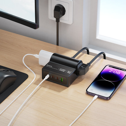 Hoco Power strip “AC34 Win” PD70W 4 ports + 2 sockets EU / GER