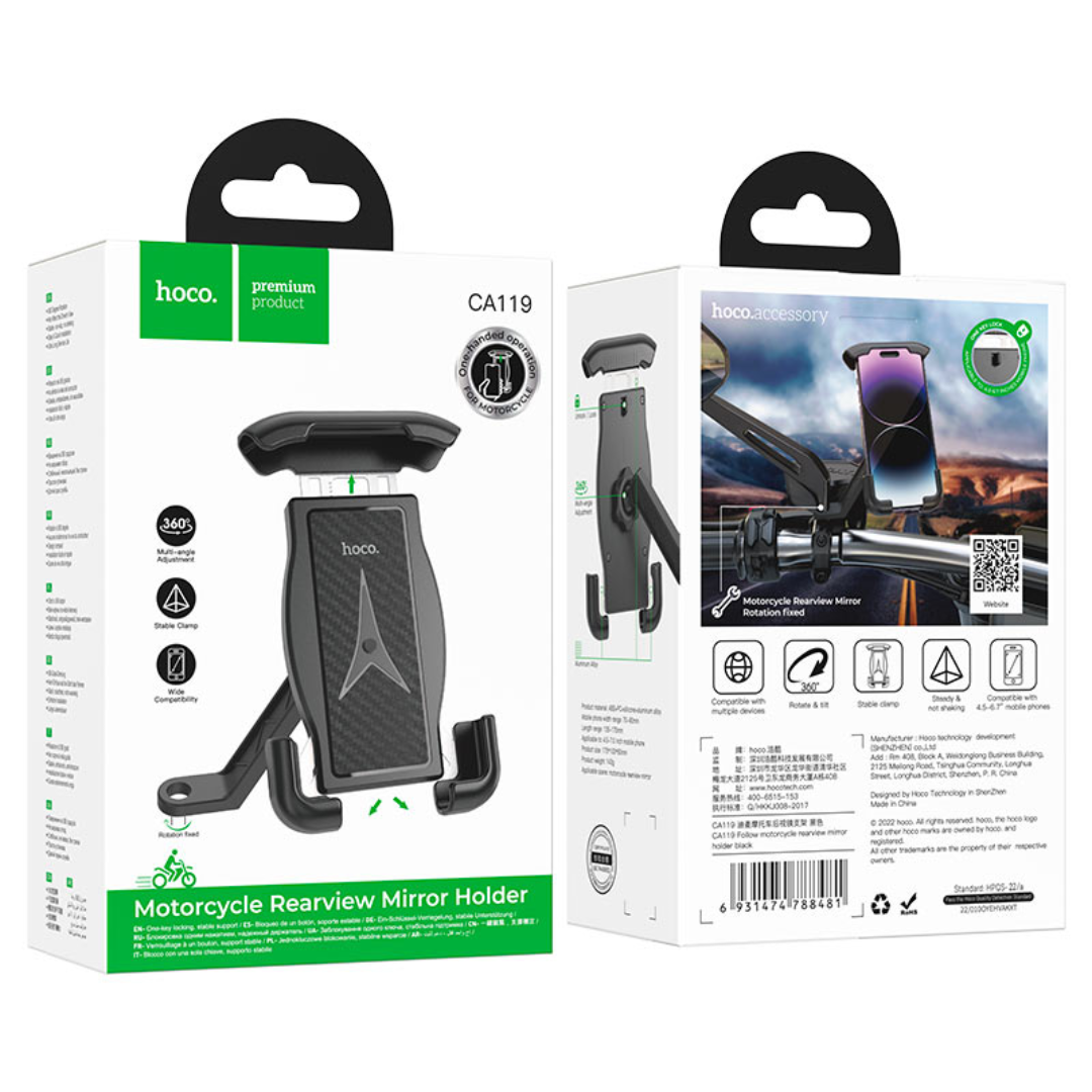 Hoco Motorcycle holder “CA119 Follow” for rearview mirror