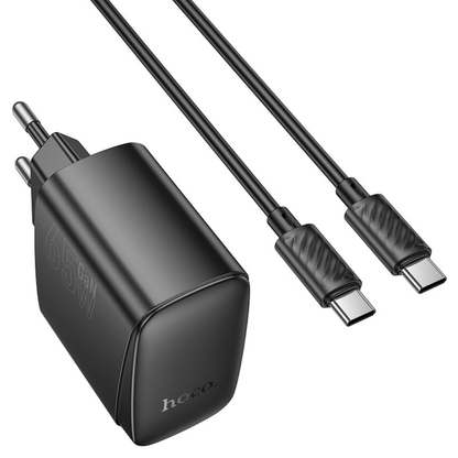 Hoco Wall charger “CS63A Bright” PD65W EU cable set with Type-C to Type-C cable