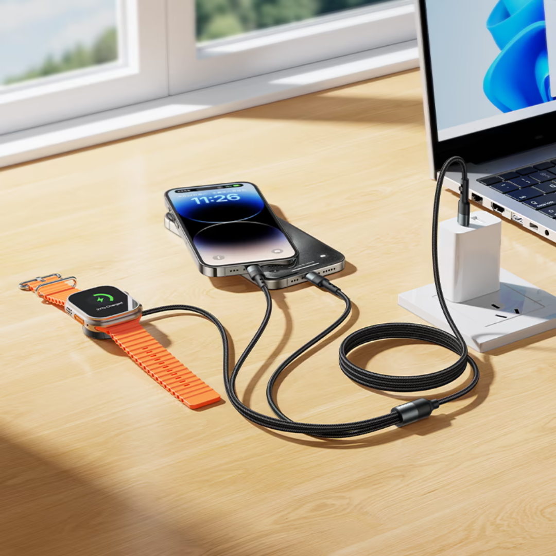 Hoco Wireless charger “CW64” 3-in-1 with charging cable