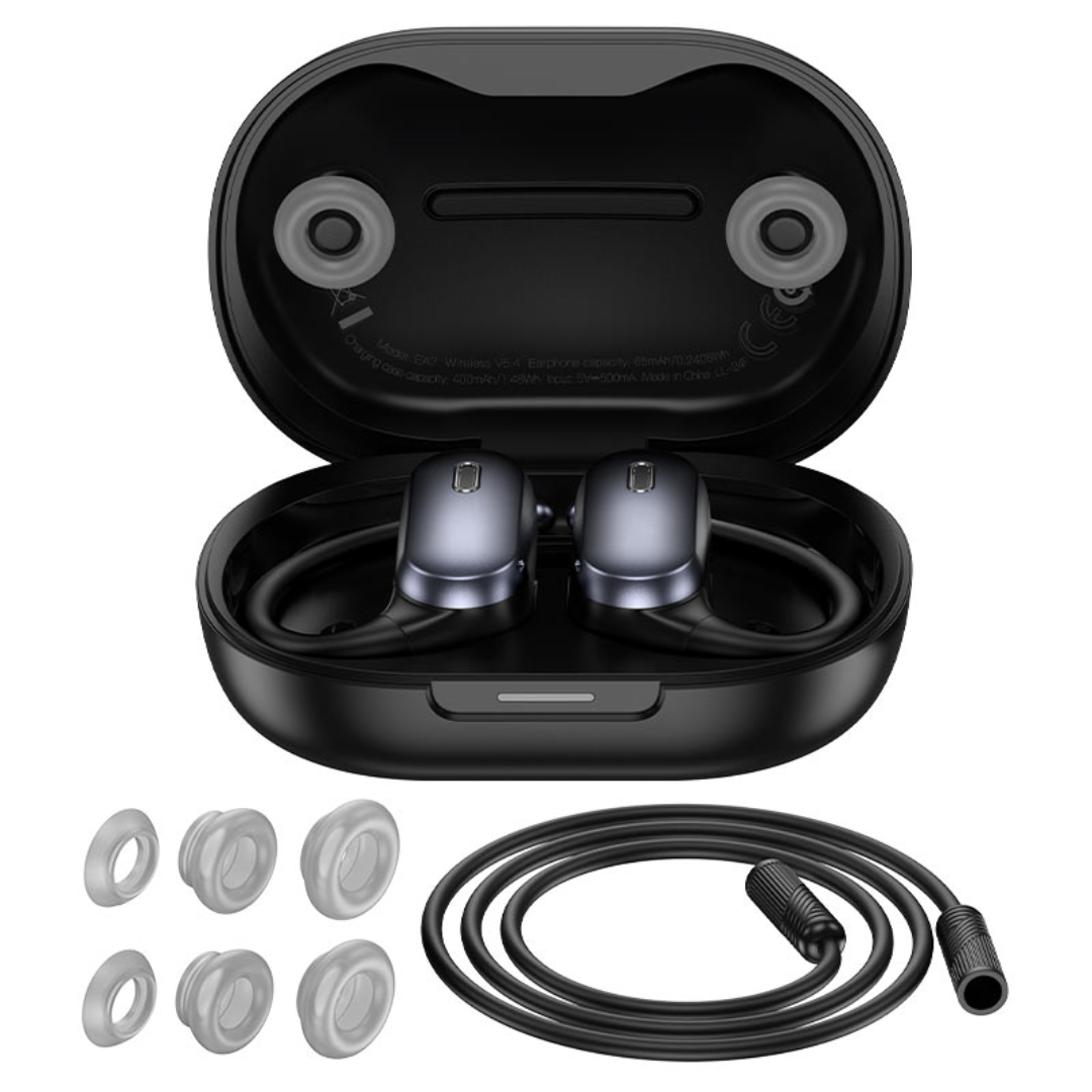 Hoco TWS headset “EA7 Suerte” OWS ear-hook ANC + ENC | Black