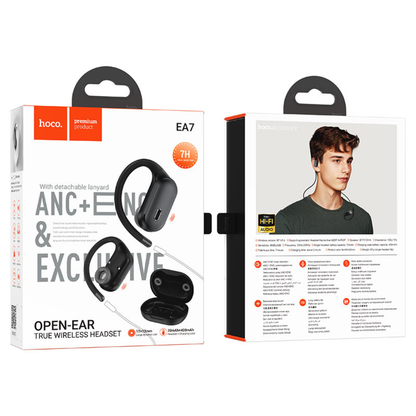 Hoco TWS headset “EA7 Suerte” OWS ear-hook ANC + ENC | Black