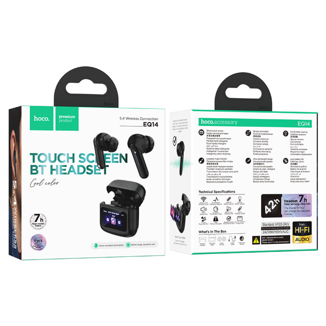 Hoco TWS headset “EQ14 Cool color” | Black