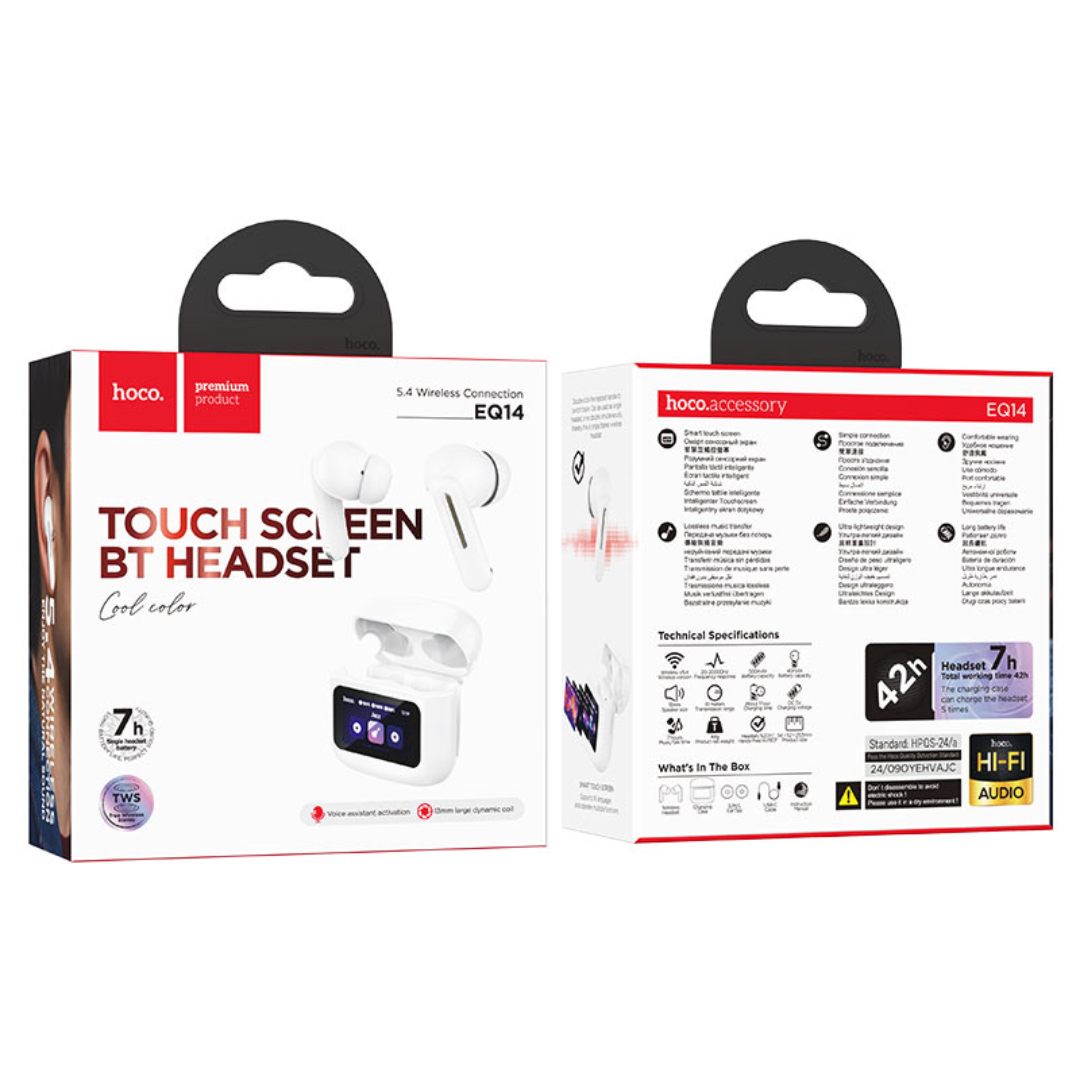 Hoco TWS headset “EQ14 Cool color” | White