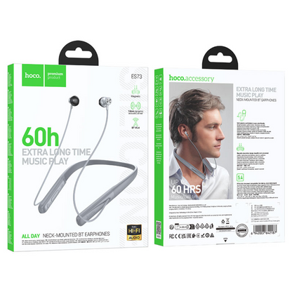 Hoco Wireless earphones “ES73 Dynastic” with mic | Gray