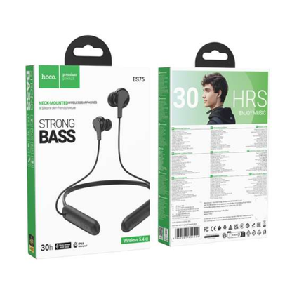 Hoco Wireless Sport ES75 Headphones with Microphone (BT v5.4) | Black