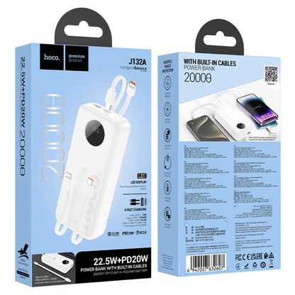 Hoco Power bank “J132A Sabio” 22.5W + PD20W 20000mAh | White