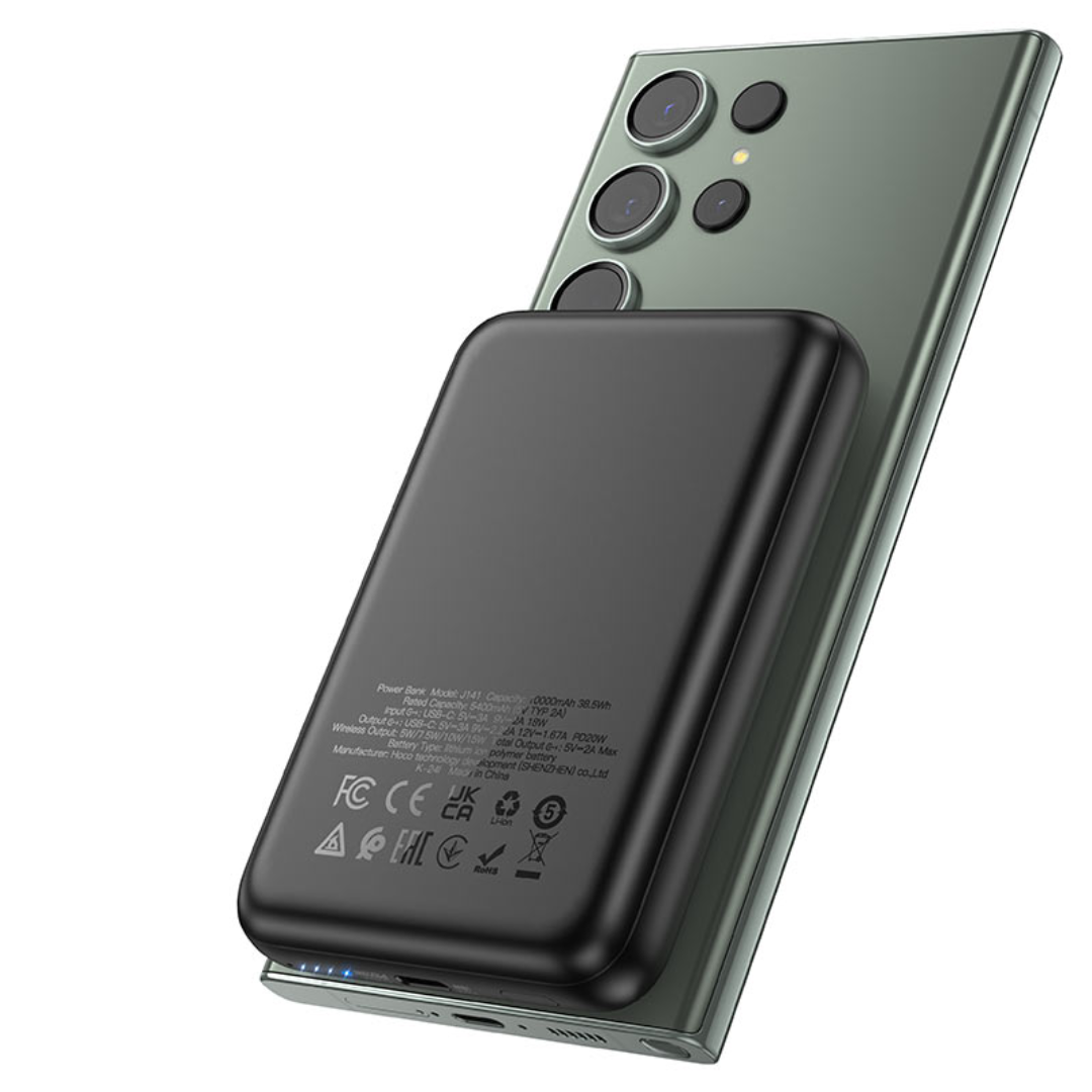 Hoco Power bank “J141 Grace” PD20W wireless charging 10000mAh | Black
