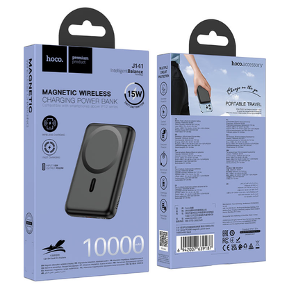 Hoco Power bank “J141 Grace” PD20W wireless charging 10000mAh | Black