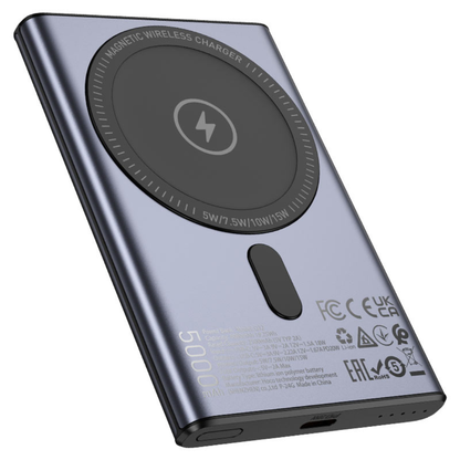 Hoco Power bank “Q32 Bird” PD20W wireless charging 5000mAh | Metal Grey