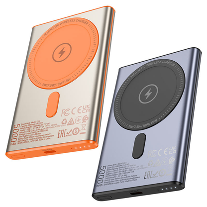 Hoco Power bank “Q32 Bird” PD20W wireless charging 5000mAh | Metal Grey