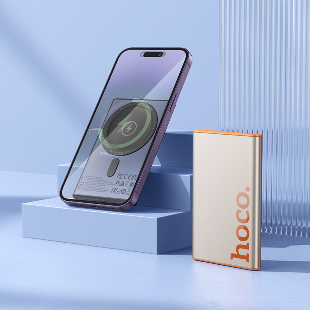 Hoco Power bank “Q32 Bird” PD20W wireless charging 5000mAh | Metal Grey