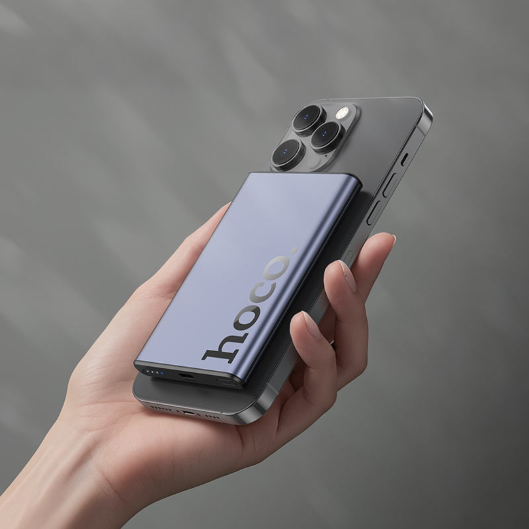 Hoco Power bank “Q32 Bird” PD20W wireless charging 5000mAh | Metal Grey