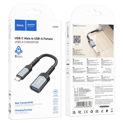 Hoco Adapter Type-C to USB-A female “UA24” USB3.0