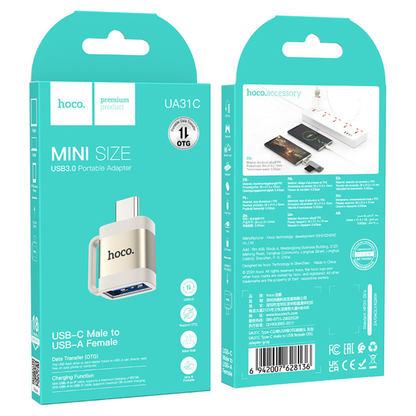 Hoco Adapter Type-C to USB-A “UA31C” | Grey