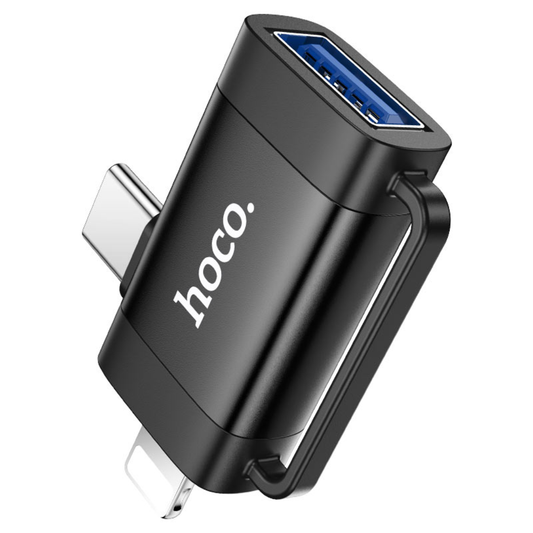 Hoco Adapter for Lightning and Type-C to USB-A “UA31F” | Black