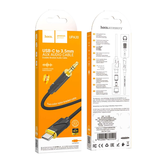 Hoco Audio AUX UPA30 to Type-C Nylon Cable