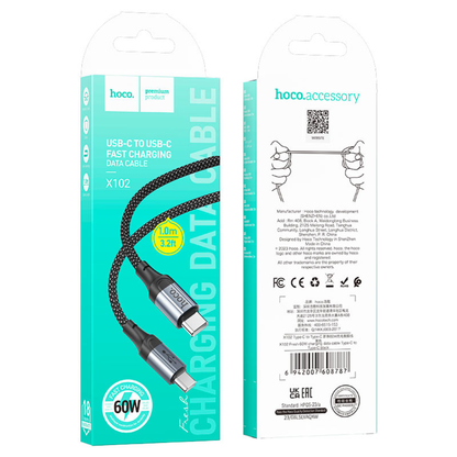 Hoco Cable Type-C to Type-C “X102 Fresh” PD 60W fast charge